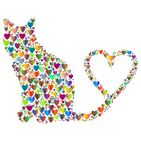 https://freesvg.org/cat-2-silhouette-heart-tail-hearts-4