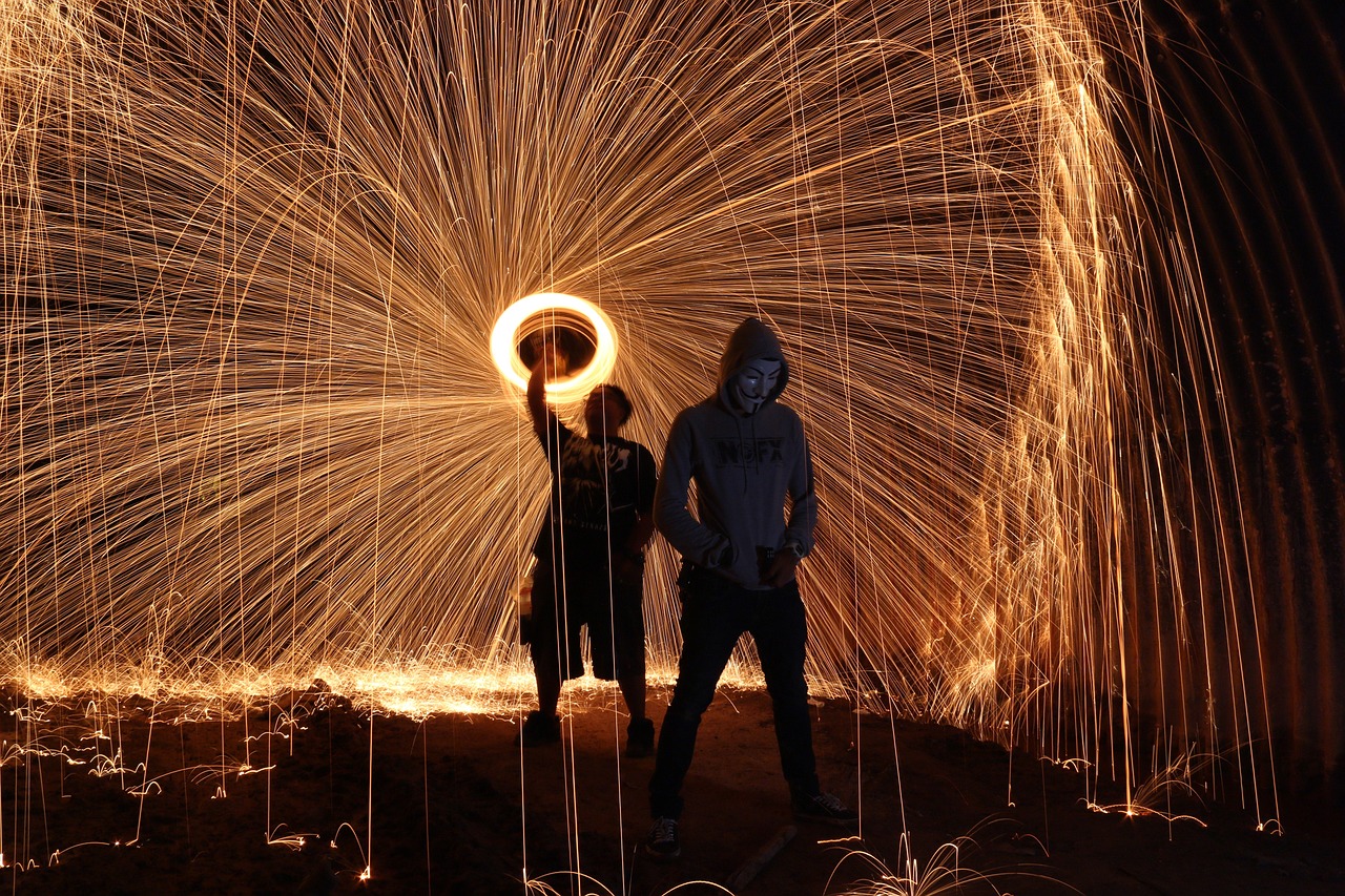 steel wool, firespin, art